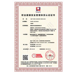 職業(yè)健康安全管理體系認證證書